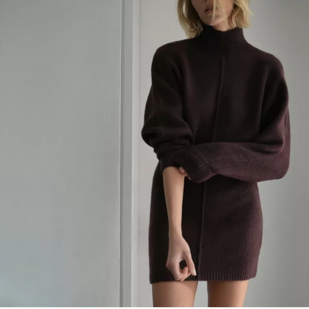 Zara Soft Knit Short Dress in Deep Plum